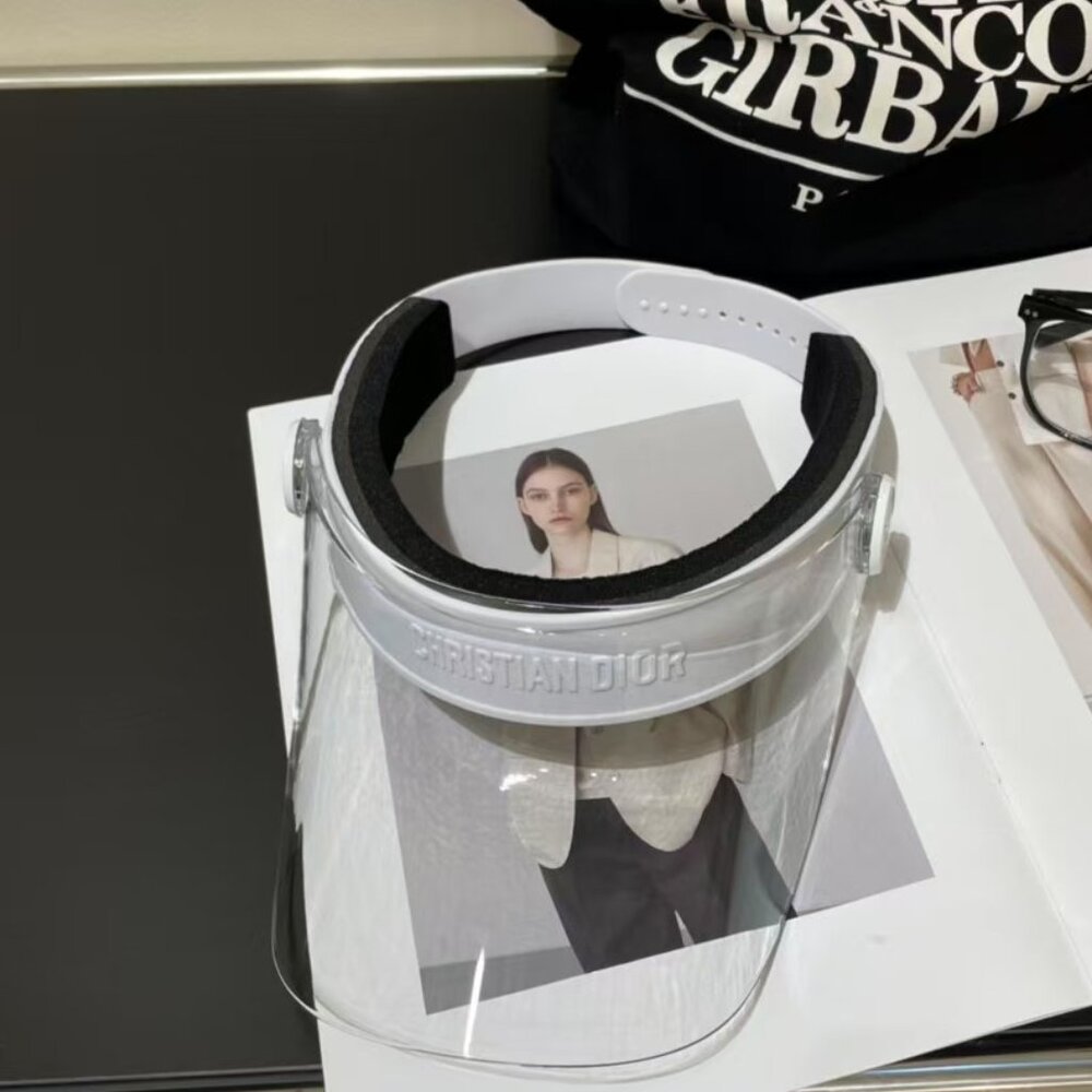 Dior Silver and White Visor